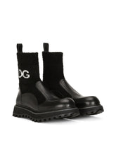 Horse calfskin ankle boots with branded sock -  | Dolce &amp; Gabbana
