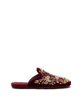 Velvet slippers with floral embroidery -  | Dolce &amp; Gabbana