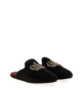 Slippers in suede with embroidery -  | Dolce &amp; Gabbana