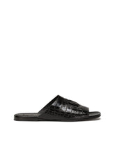 Crocodile-print calfskin Pantheon sliders -  | Dolce & Gabbana