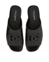 Crocodile-print calfskin Pantheon sliders -  | Dolce & Gabbana