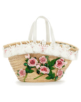 STRAW KENDRA COFFA BAG WITH EMBROIDERY -  | Dolce &amp; Gabbana