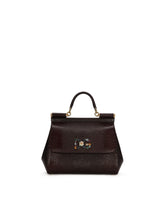 Medium iguana print calfskin Sicily bag with crystal DG logo patch -  | Dolce & Gabbana