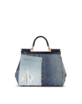 Large Sicily handbag in denim and calfskin -  | Dolce &amp; Gabbana