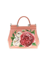 Dolce &amp; Gabbana Shoulder Bag Sicily In Solid-Coloured Leather And Dauphine Print -  | Dolce &amp; Gabbana