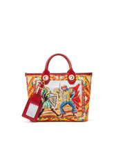 Small Capri shopper in Carretto-print canvas -  | Dolce &amp; Gabbana