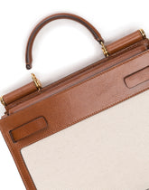 MEDIUM SICILY 62 BAG IN CANVAS AND COWHIDE -  | Dolce &amp; Gabbana