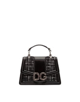 DG Amore bag in polished calfskin and tweed -  | Dolce & Gabbana