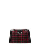 Medium DG Amore bag in polished calfskin and tweed -  | Dolce & Gabbana