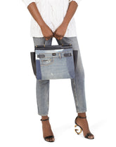Large Sicily 62 soft bag in patchwork denim and calfskin -  | Dolce &amp; Gabbana