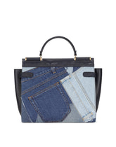 Large Sicily 62 soft bag in patchwork denim and calfskin -  | Dolce &amp; Gabbana