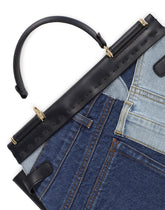 Large Sicily 62 soft bag in patchwork denim and calfskin -  | Dolce &amp; Gabbana