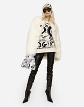 Calfskin 90s Sicily bag with logo print -  | Dolce & Gabbana