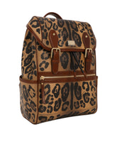 Leo crepe backpack with logo plaque -  | Dolce &amp; Gabbana