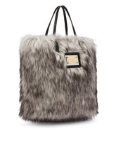 Faux fur shopper with branded tag -  | Dolce & Gabbana