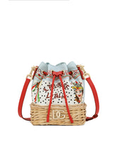 Printed canvas and wicker bucket bag -  | Dolce & Gabbana