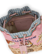 Printed canvas and wicker bucket bag -  | Dolce & Gabbana
