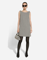 Elongated medium Sicily handbag in houndstooth fabric -  | Dolce &amp; Gabbana