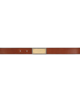 Calfskin belt with branded buckle with two plated finishes -  | Dolce & Gabbana