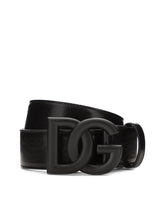 Matte nappa leather belt with crossover DG logo buckle -  | Dolce & Gabbana