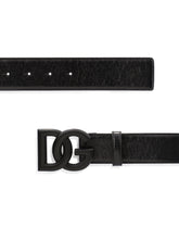 Matte nappa leather belt with crossover DG logo buckle -  | Dolce & Gabbana