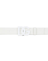 Matte nappa leather belt with crossover DG logo buckle -  | Dolce & Gabbana