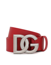 Lux leather belt with crossover DG logo buckle -  | Dolce & Gabbana