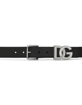 Calfskin belt with DG logo -  | Dolce &amp; Gabbana