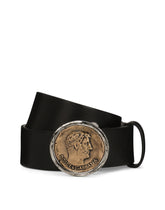 Leather belt with brand coin -  | Dolce & Gabbana