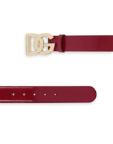 Polished calfskin belt with DG logo -  | Dolce &amp; Gabbana