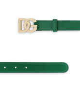 Polished calfskin belt with DG logo -  | Dolce & Gabbana