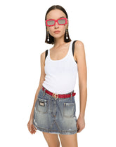 Polished calfskin belt with DG logo -  | Dolce &amp; Gabbana