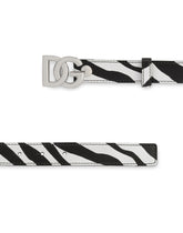 Printed calfskin belt with DG logo -  | Dolce & Gabbana