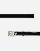 Shiny calfskin belt with DG logo -  | Dolce &amp; Gabbana