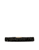 Elasticated and gathered patent leather belt with DG logo -  | Dolce &amp; Gabbana