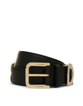 Calfskin belt with lettering -  | Dolce &amp; Gabbana