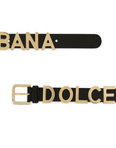 Calfskin belt with lettering -  | Dolce &amp; Gabbana