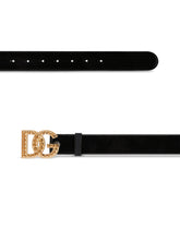Polished calfskin belt with DG logo -  | Dolce &amp; Gabbana