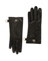 Nappa leather gloves with DG logo -  | Dolce &amp; Gabbana