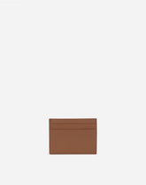Calfskin card holder with branded plate -  | Dolce &amp; Gabbana