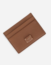 Calfskin card holder with branded plate -  | Dolce &amp; Gabbana