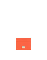 Tumbled calfskin card holder with branded tag -  | Dolce &amp; Gabbana