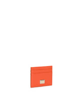 Tumbled calfskin card holder with branded tag -  | Dolce &amp; Gabbana