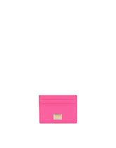 Tumbled calfskin card holder with branded tag -  | Dolce &amp; Gabbana