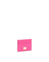 Tumbled calfskin card holder with branded tag -  | Dolce &amp; Gabbana
