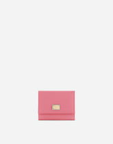Small Dauphine calfskin continental wallet with plate detail -  | Dolce &amp; Gabbana
