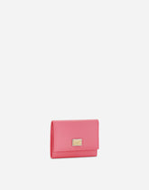 Small Dauphine calfskin continental wallet with plate detail -  | Dolce &amp; Gabbana