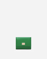 Small Dauphine calfskin continental wallet with plate detail -  | Dolce & Gabbana