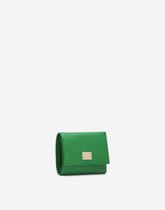 Small Dauphine calfskin continental wallet with plate detail -  | Dolce & Gabbana