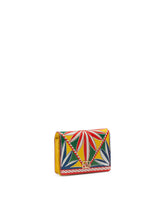 Small continental wallet in carretto-print dauphine calfskin -  | Dolce &amp; Gabbana